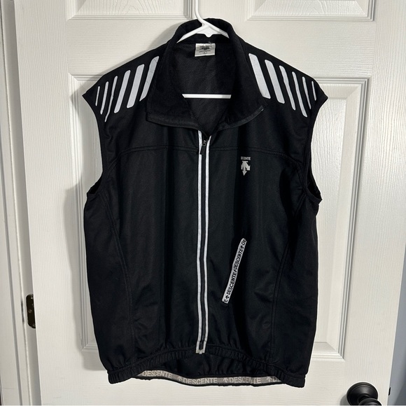 Vintage Descente ski vest, L, zip front, reflective accents, safety, visible - Picture 1 of 9